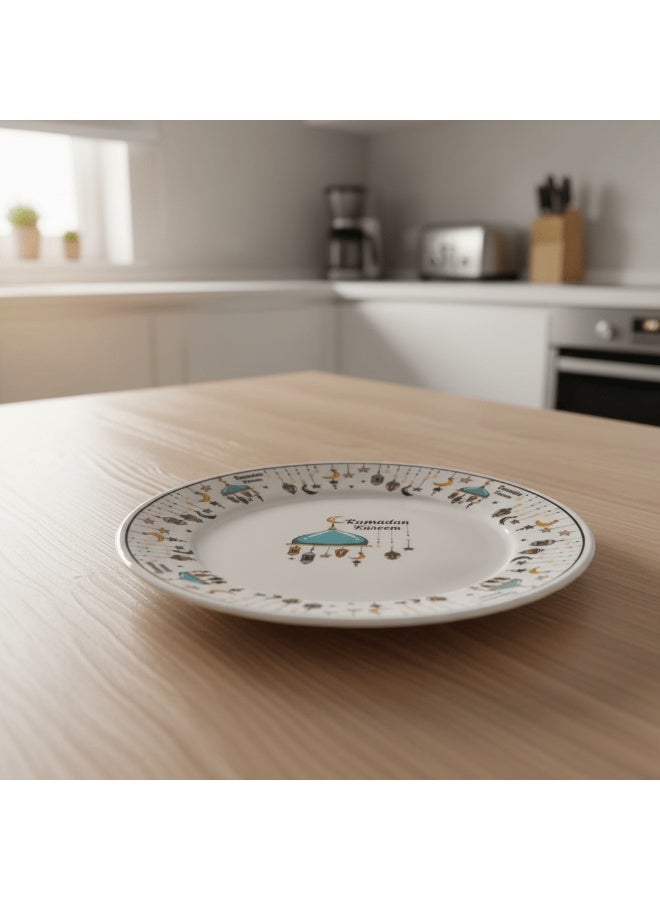 Akdc Ramadan Collection White Ceramic Dinner Plate Â€“ Elegant Festive Serving Plate, 25Cm - Image 2